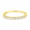 Elegant IGI Certified 1/4 Cttw Diamond 10K Yellow Gold Prong Set Fluted Band Style Ring (I-J Color, I2-I3 Clarity)