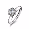 Elegant Moissanite Wedding Ring - Sterling Silver, Adjustable, 1 Carat Stone