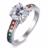 Elegant Rainbow LGBT Pride Engagement Ring for Women Celebrate Love in Style - Image 2