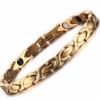 Stainless Steel Gold Men's Magnetic Bracelet - Stylish Therapy for Health & Wellness