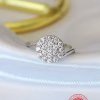 925 Silver Pave Button Ring - Elegant & Hypoallergenic Jewelry