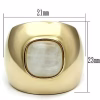 LOS544 - Gold 925 Sterling Silver Ring with Semi-Precious Moon Stone in White - Image 2