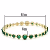 Elegant Matte Gold 925 Sterling Silver Bangle with Semi-Precious Onyx in Emerald - Image 2