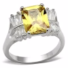 Elegant Silver 925 Sterling Silver Ring with AAA Grade CZ in Topaz - Perfect for Special Occasions