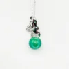 Sterling Silver Butterfly Aroma Necklace with Turquoise Ball | Energy & Healing | Essential Oil Diffuser Jewelry