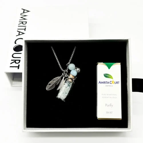 Aquamarine Diffusing Necklace - Energy & Healing - Diffuse Essential Oils On-the-Go - Image 7