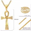 Gold Plated Anka Cross Pendant - Stylish Stainless Steel Necklace - Image 2