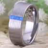 Tungsten Silver Opal Stone Wedding Ring Elegant & Durable Jewelry for Your Special Day