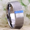 Tungsten Silver Opal Stone Wedding Ring Elegant & Durable Jewelry for Your Special Day - Image 3
