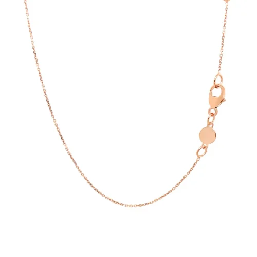 14k Rose Gold Necklace with a Diamond Embellished Flat Heart Design - Image 3