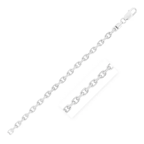 Elegant Sterling Silver Rhodium Plated Anchor Chain Necklace (5.5 mm) - Available in 20, 22, and 24 Inches - Image 2