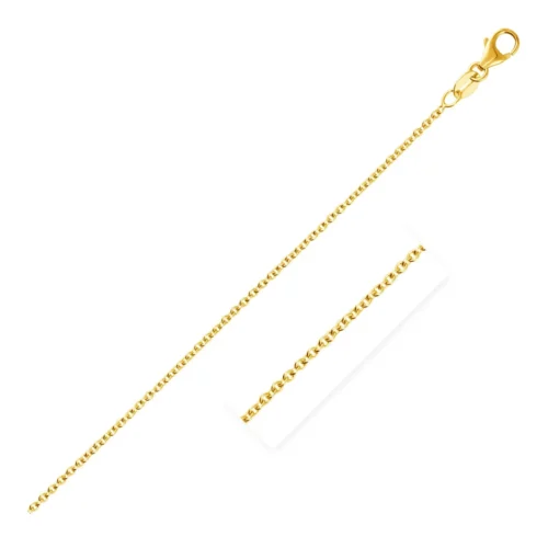 Elegant 14k Yellow Gold Round Cable Link Chain - 1.9mm Wide, Multiple Lengths Available - Image 2