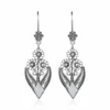 Filigree Art Bunch of Flower Women Sterling Silver Dangle Drop Earrings - Handmade 925 Jewelry