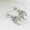 Filigree Art Bunch of Flower Women Sterling Silver Dangle Drop Earrings - Handmade 925 Jewelry - Image 4