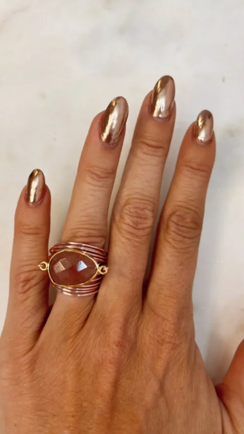 Torrey Ring in Rose Gold with Cherry Quartz - Image 2