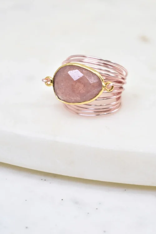 Torrey Ring in Rose Gold with Cherry Quartz - Image 3