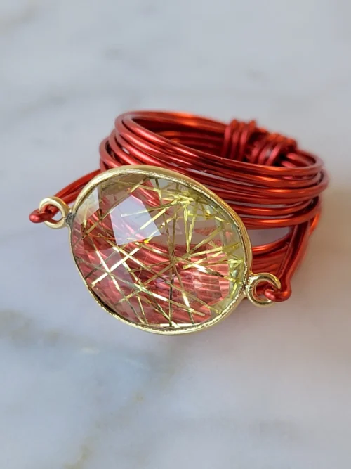 Torrey Ring in Red with Golden Rutilated Quartz - Image 2