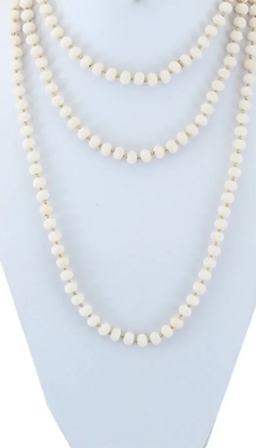 White Jade Crystal Beaded Necklace - Image 2