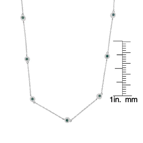 Sterling Silver Treated Diamond By Yard Necklace (3/4 cttw, Blue Color, I2-I3 Clarity) - Image 5