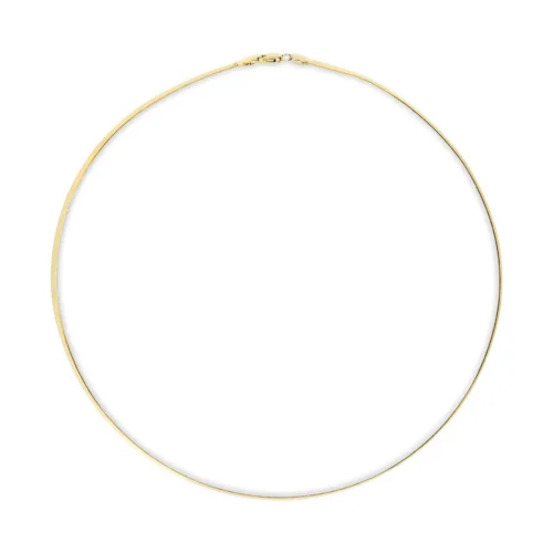 Unisex Solid 14K Gold 2.8mm Imperial Herringbone Chain Necklace - Image 3