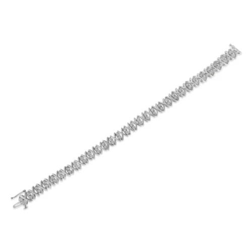 Sterling Silver rose-cut Diamond X-Link Bracelet (1 cttw, I-J Color, I2-I3 Clarity) - Image 4