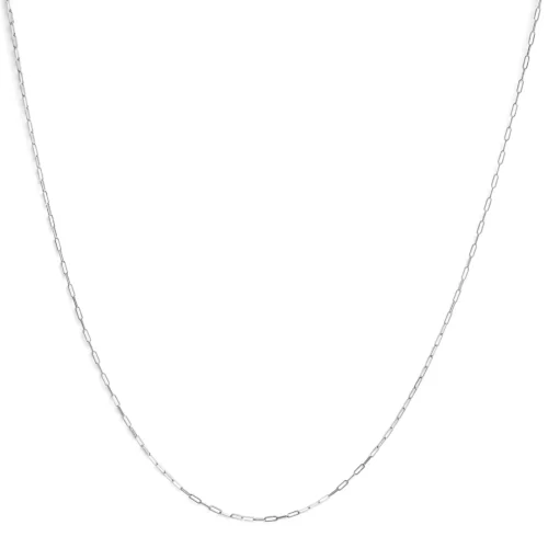 Unisex Solid 14K Gold 1.5mm Paperclip Chain Necklace - Choice of Length and Metal Color - Image 2