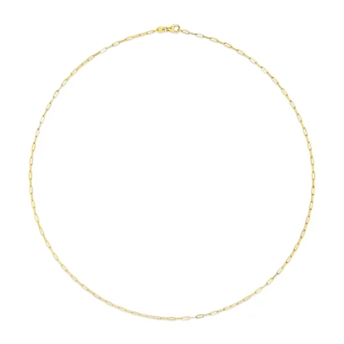 Unisex Solid 14K Gold 1.5mm Paperclip Chain Necklace - Choice of Length and Metal Color - Image 9