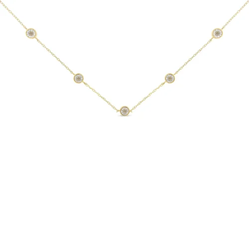 Sterling Silver Diamond Station Necklace (1/2 cttw, K-L Color, I2-I3 Clarity) - Image 3