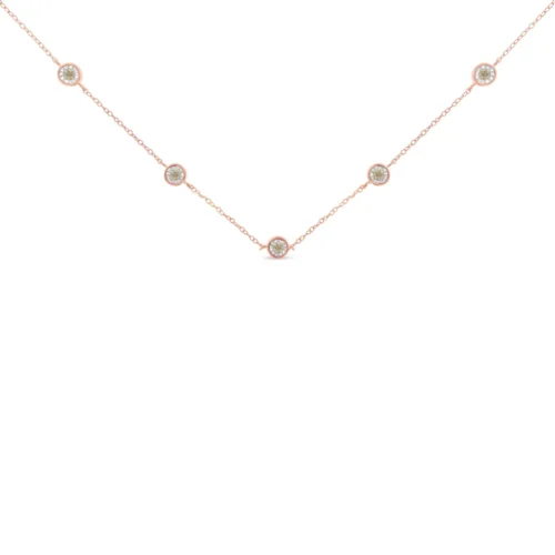 Sterling Silver Diamond Station Necklace (1/2 cttw, K-L Color, I2-I3 Clarity) - Image 4