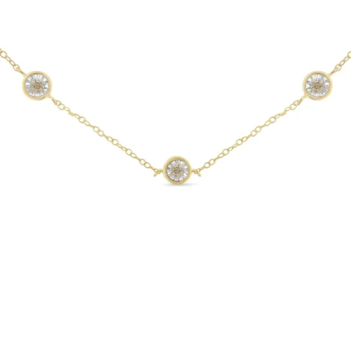 Sterling Silver Diamond Station Necklace (1/2 cttw, K-L Color, I2-I3 Clarity) - Image 5