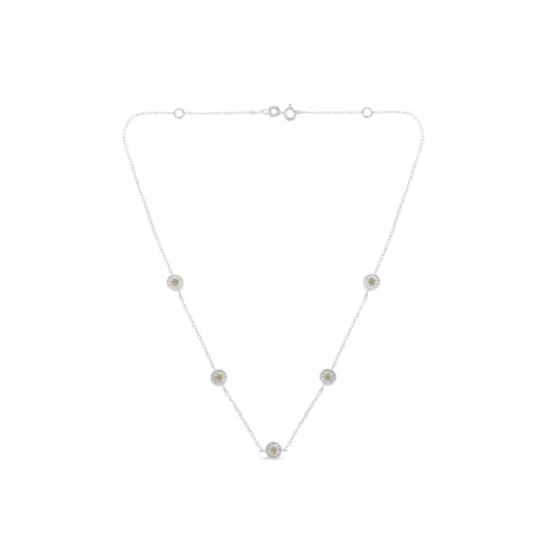 Sterling Silver Diamond Station Necklace (1/2 cttw, I-J Color, I1-I2 Clarity) - Image 3