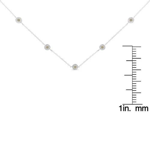 Sterling Silver Diamond Station Necklace (1/2 cttw, I-J Color, I1-I2 Clarity) - Image 6