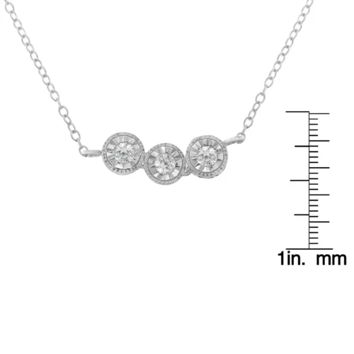 Sterling Silver Round Diamond Pendant Necklace (1/4 cttw, H-I Color, I2-I3 Clarity) - Image 4