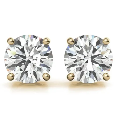 4.00 CTW AGI Certified Lab Grown Diamond Stud Earrings in 14K White or Yellow Gold - G Color VS Clarity - Image 5