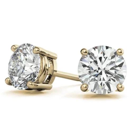 4.00 CTW AGI Certified Lab Grown Diamond Stud Earrings in 14K White or Yellow Gold - G Color VS Clarity - Image 7