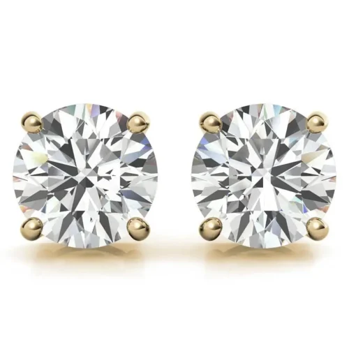 AGI Certified Lab Grown Diamond (G-VS) Stud Earrings in 14K White or Yellow Gold - Choose 1 CTW or 2 CTW - Image 5