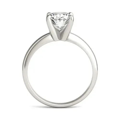 2.00 CTW AGI Certified Oval Lab Grown Diamond Solitaire Engagement Ring in 14K White Gold (G-VS) - Image 2