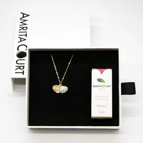 Green Shell Murano Aroma Necklace - Paradise Peach | Energy & Healing | Diffuse on the go | Sterling Silver Gift - Image 8