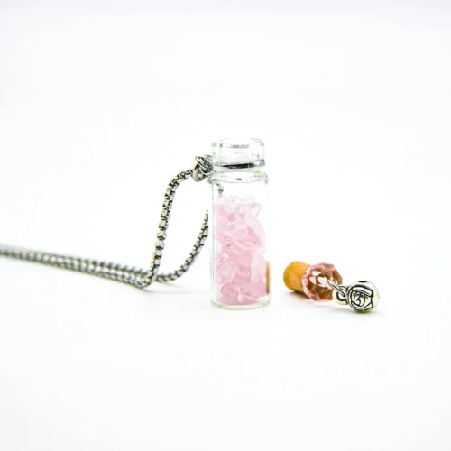 Elegant Rose Quartz Diffusing Necklace - Energy & Healing on the Go - Image 4