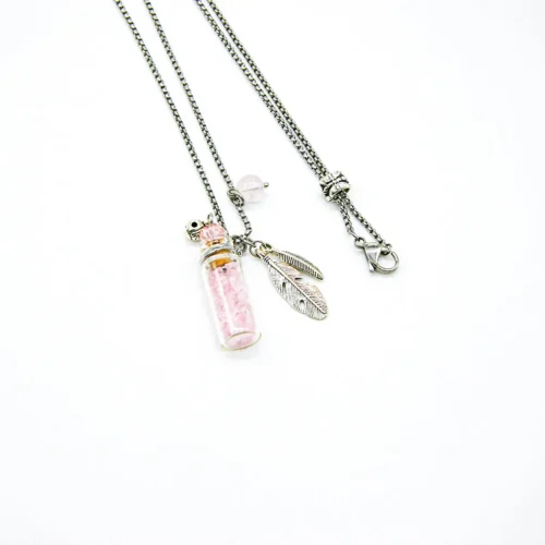 Elegant Rose Quartz Diffusing Necklace - Energy & Healing on the Go - Image 5