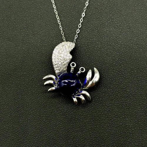 Sterling Silver King Crab Aroma Necklace - Navy | Energy & Healing | Diffuse on the go - Image 4