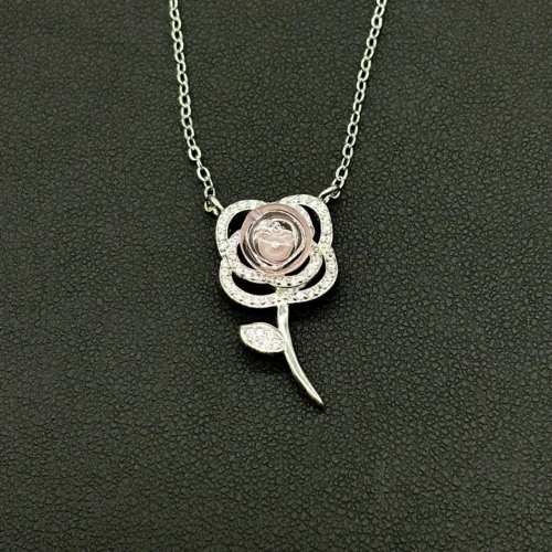 Sterling Silver Rose Garden Aroma Necklace - Pink | Energy & Healing | Diffuse On-The-Go - Image 3