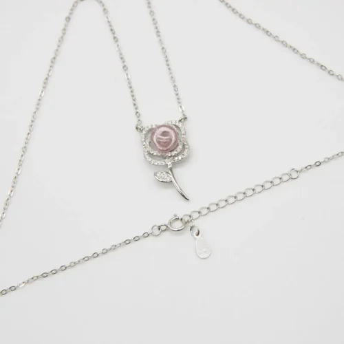 Sterling Silver Rose Garden Aroma Necklace - Pink | Energy & Healing | Diffuse On-The-Go - Image 5