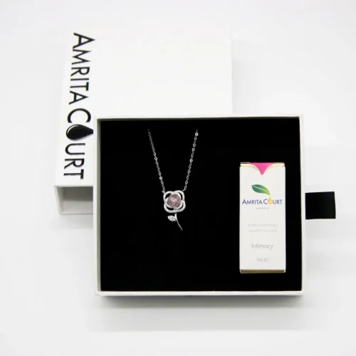 Sterling Silver Rose Garden Aroma Necklace - Pink | Energy & Healing | Diffuse On-The-Go - Image 10