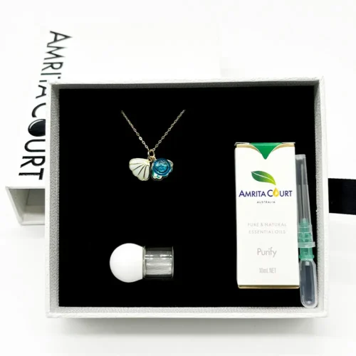 Green Shell Murano Aroma Necklace - Ocean Breeze | Energy & Healing | Diffuse on the go | Sterling Silver Gift - Image 6