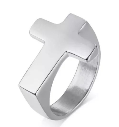 Elegant Steel Cross Rings - High Quality Stainless Steel, Multiple Sizes Available - Image 2