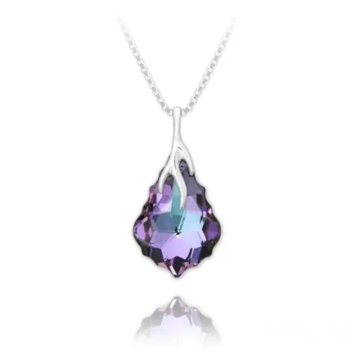 Silver Vitrail Light Baroque Crystal Drop Necklace