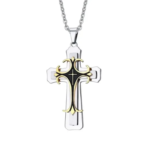 Elegant Stainless Steel Cross Necklace - Durable and Stylish Jewelry - Image 4