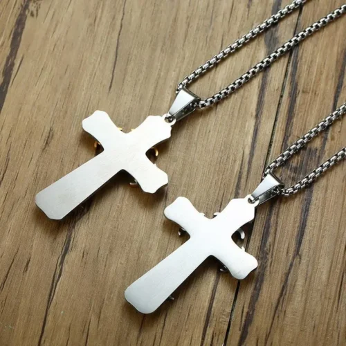 Elegant Stainless Steel Cross Necklace - Durable and Stylish Jewelry - Image 5