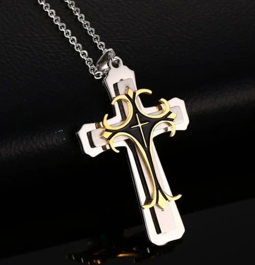 Elegant Stainless Steel Cross Necklace - Durable and Stylish Jewelry - Image 6